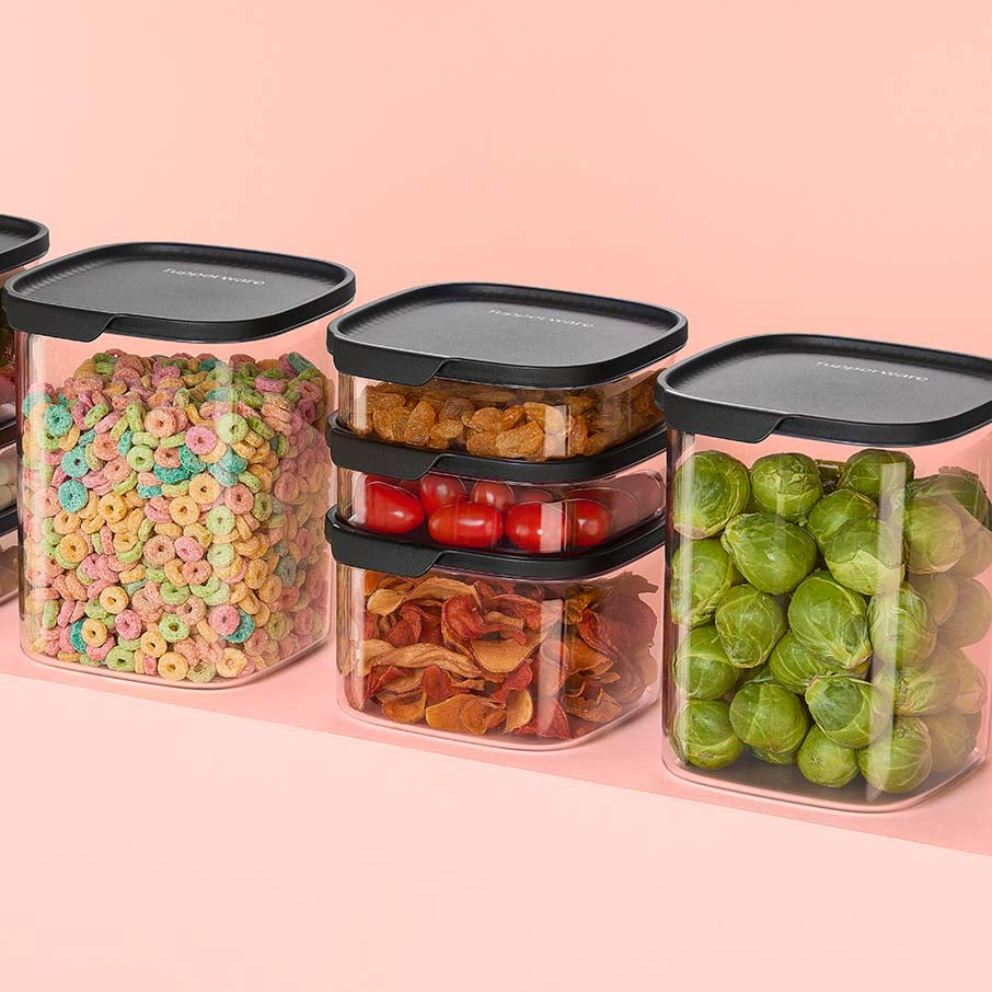 tupperware ultra clear square zestaw 5 elementów cosmos pieczątki