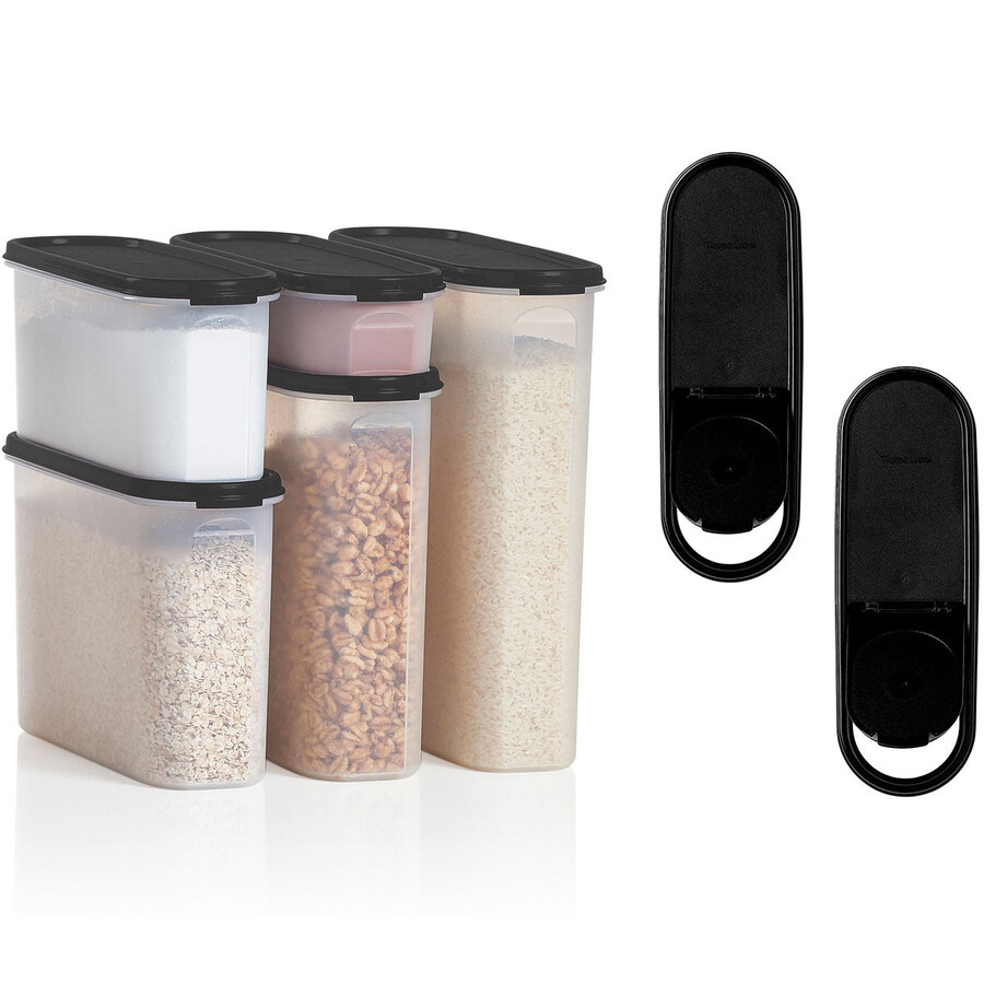 zestaw tupperware modular mates super oval czarny jak smoła