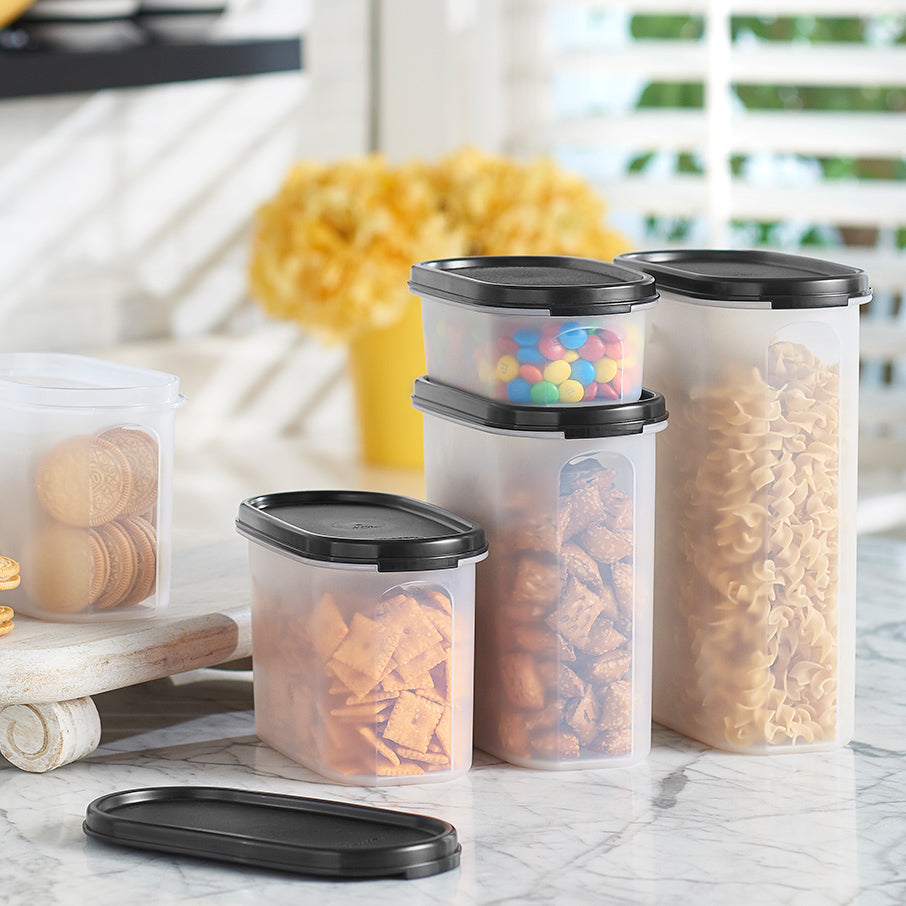 tupperware modular mates oval 4 pojemnik do przechowywania żywności 975 szklanki czarny jak smoła