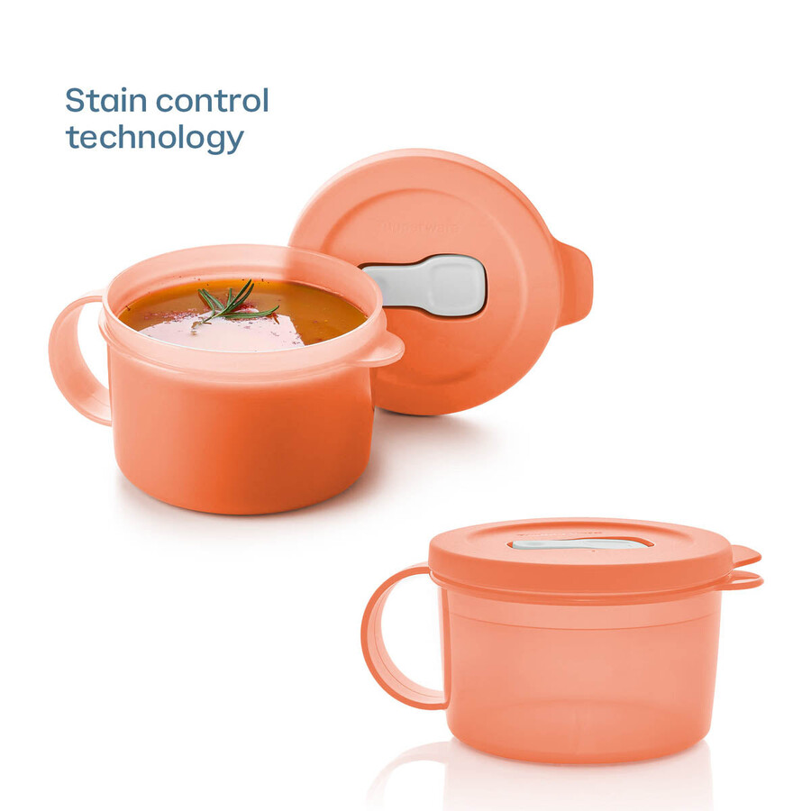 kubek do zupy tupperware crystalwave plus do mikrofalówki zestaw 2 szt. szczelny przytulny różowy