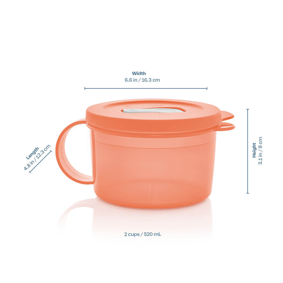 kubek do zupy tupperware crystalwave plus do mikrofalówki zestaw 2 szt. szczelny przytulny różowy