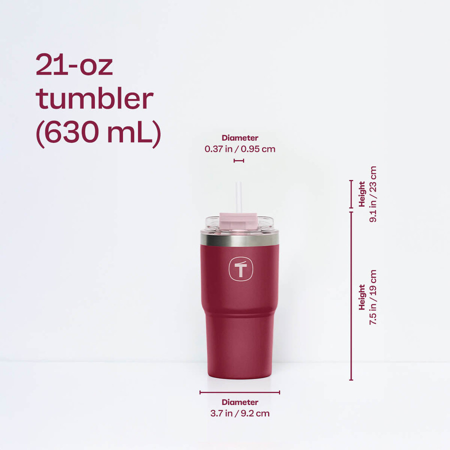kubek tupperware big t 630 ml 21 uncji plum-cheers